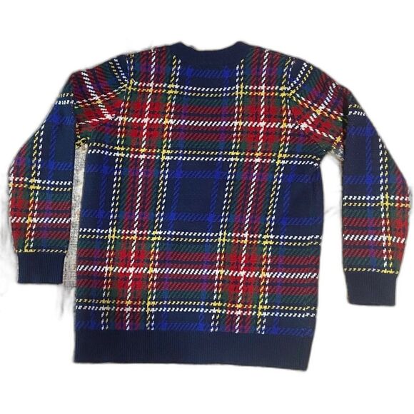 Boden Quinn Boyfriend Plaid Patterned Cardigan Sweater. Poly Wool Alpaca Medium - Picture 3 of 8